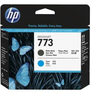 HP 773 Noir Mat/Cyan - Tête d'impression HP d'origine (C1Q20A)