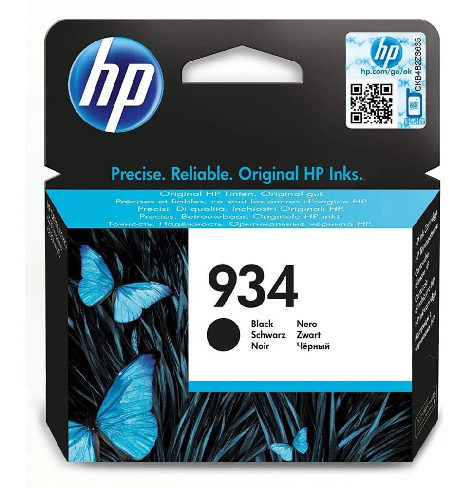 HP 934 Noir - Cartouche d'encre HP d'origine (C2P19AE)