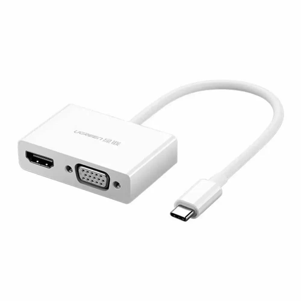 Adaptateur Ugreen convertisseur vidéo USB Type C - HDMI / VGA blanc (30843)