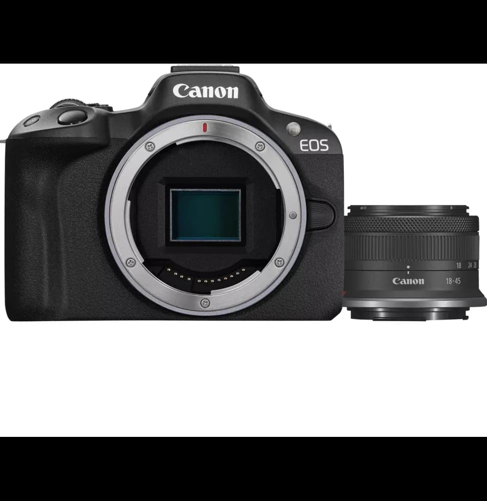 Appareil photo hybride Canon EOS R50 + objectif RF-S 18-45mm F4.5-6.3 IS STM (5811C013AA)