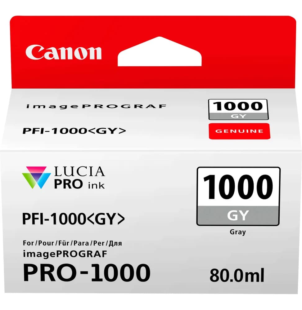 Canon PFI-1000 GY Gris - Cartouche d'encre Canon d'origine (0552C001AA)