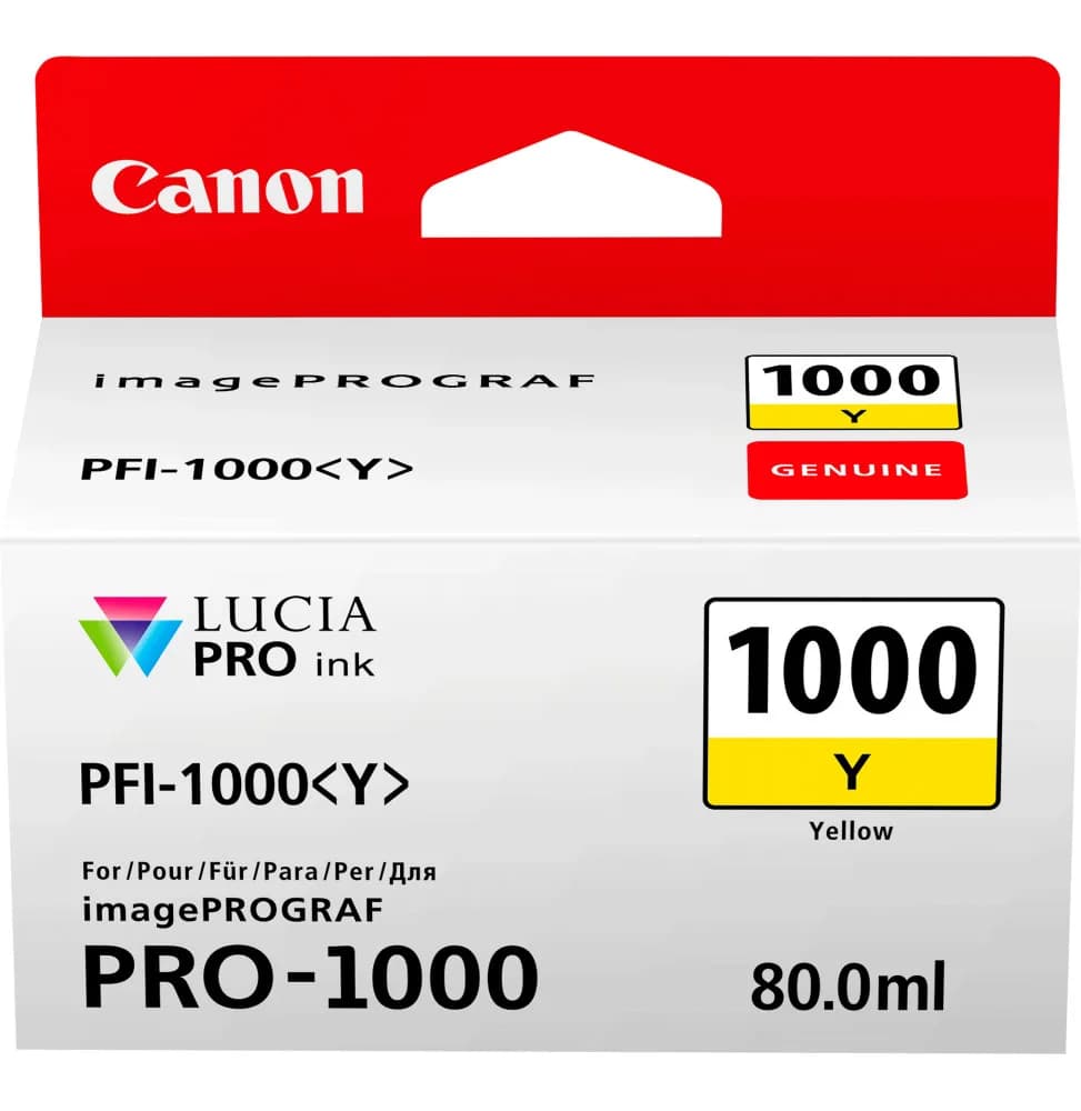 Canon PFI-1000Y Jaune - Cartouche d'encre Canon d'origine (0549C001AA)