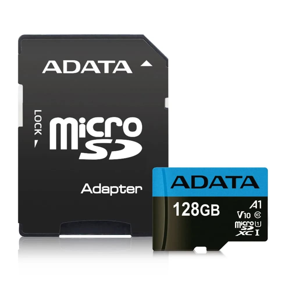 Carte microSD ADATA Premier 128 Go microSDXC UHS-I A1 V10 avec adaptateur (AUSDX128GUICL10A1-RA1)