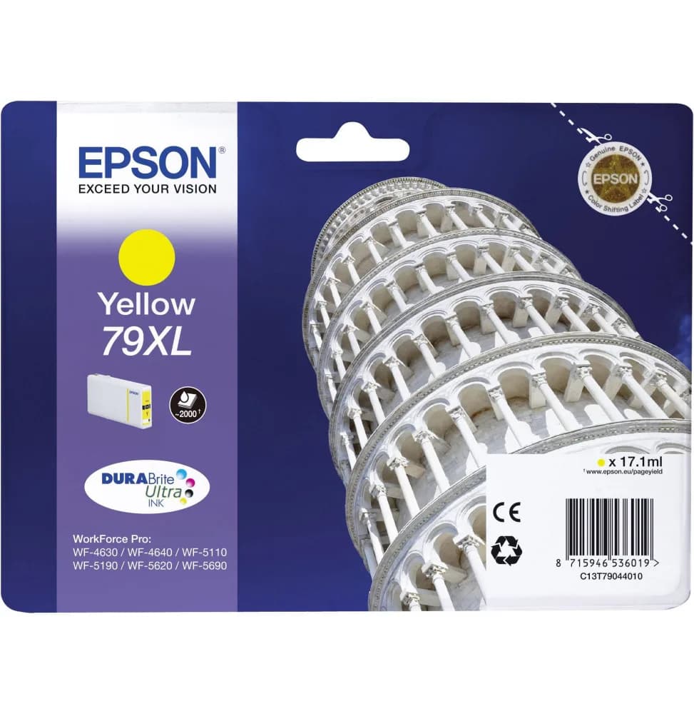 Epson 79XL Jaune - Cartouche d'encre Epson "TOUR DE PISE" d'origine (C13T79044010)