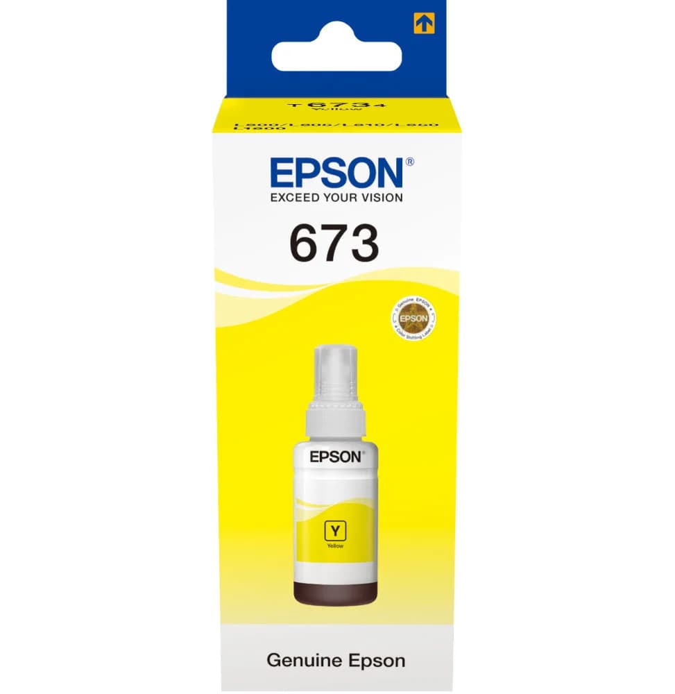 Epson 673 Y (T6734) Jaune - Bouteille d'encre Epson d'origine (C13T67344A)