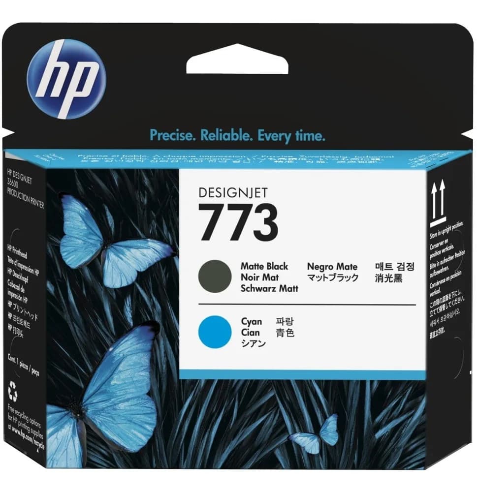 HP 773 Noir Mat/Cyan - Tête d'impression HP d'origine (C1Q20A)