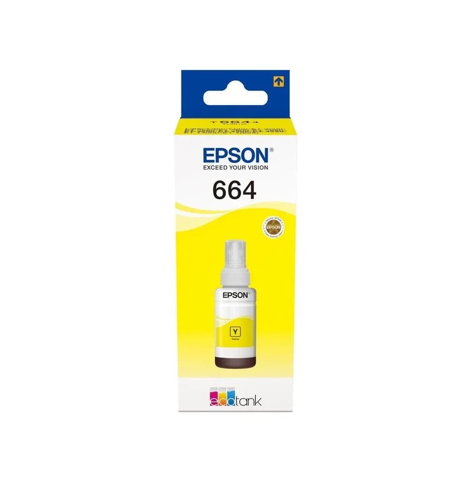 Epson 664 Y (T6644) Jaune - Bouteille d'encre Epson d'origine (C13T66444A)