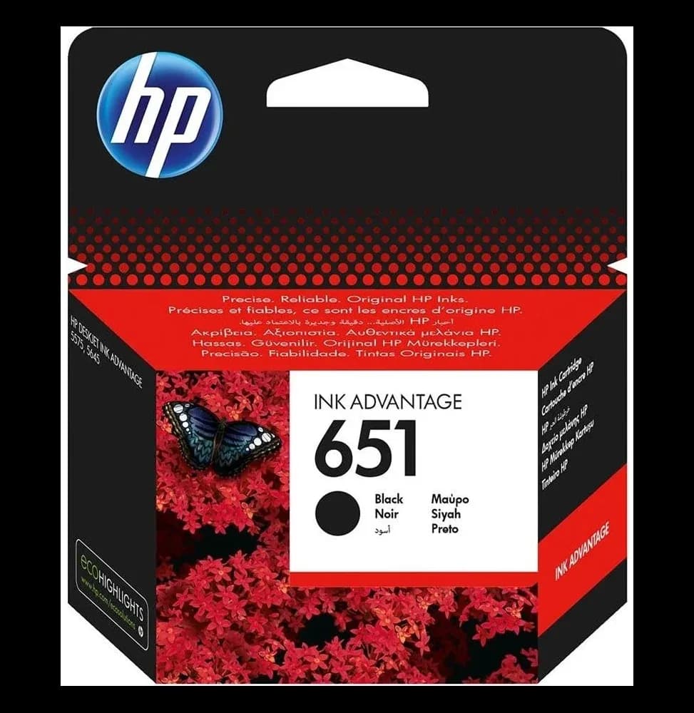HP 651 Noir - Cartouche d'encre HP d'origine (C2P10AE)