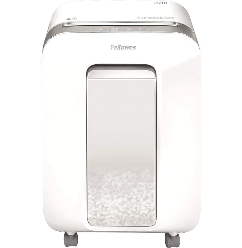 Destructeur Fellowes Powershred® LX201 — Sécurité P-5 · 22 L · 12 feuilles/passage