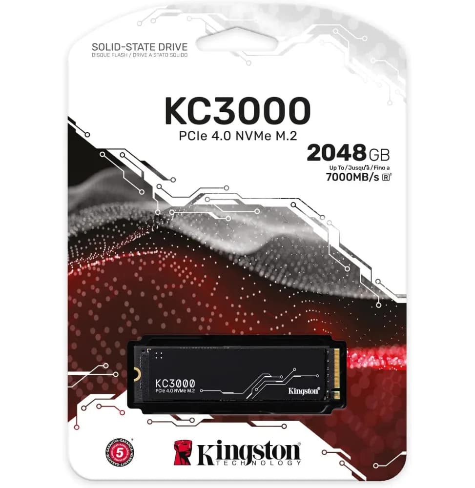 Disque Dur interne SSD Kingston KC3000 M.2 2280 PCIe Gen4 x4 NVMe 3D TLC 2048 Go (SKC3000D/2048G)