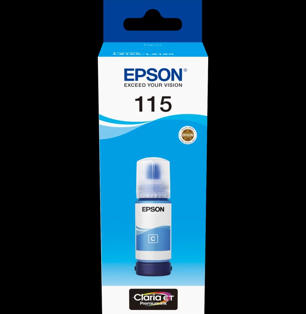 Epson 115 Cyan - Bouteille d'encre Epson EcoTank d'origine (C13T07D24A)