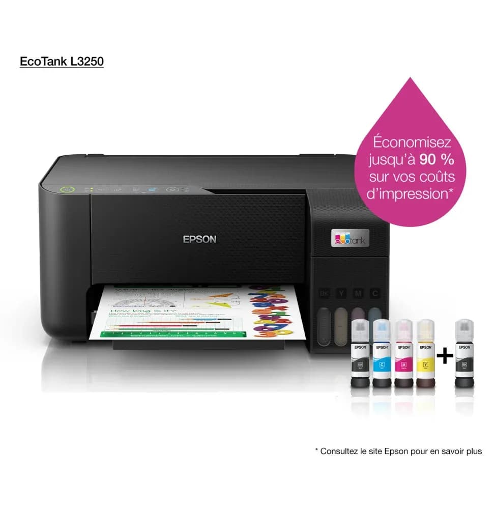 Epson EcoTank L3250 Imprimante multifonction à réservoirs rechargeables (C11CJ67408)