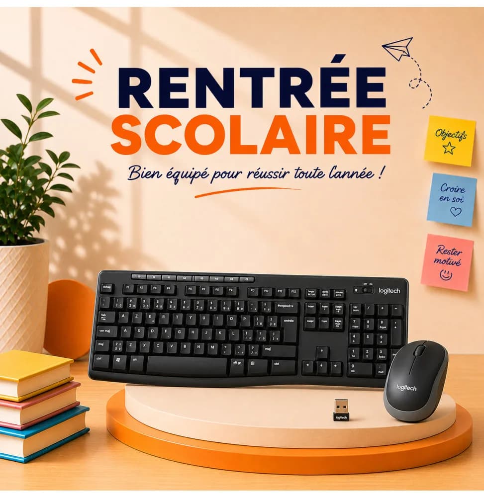 Logitech Wireless Desktop MK270 - Ensemble sans fil souris + clavier (AZERTY Français)